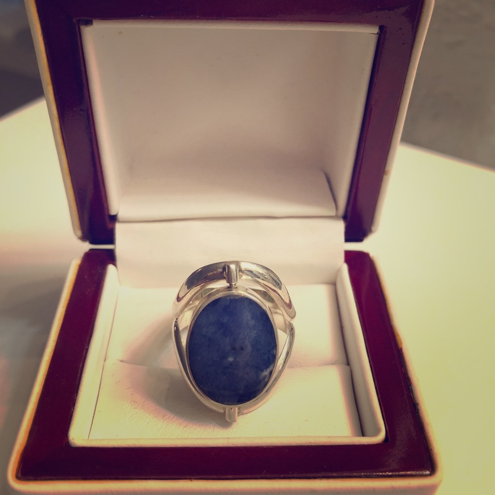 Sterling silver ring with semi-precious stones